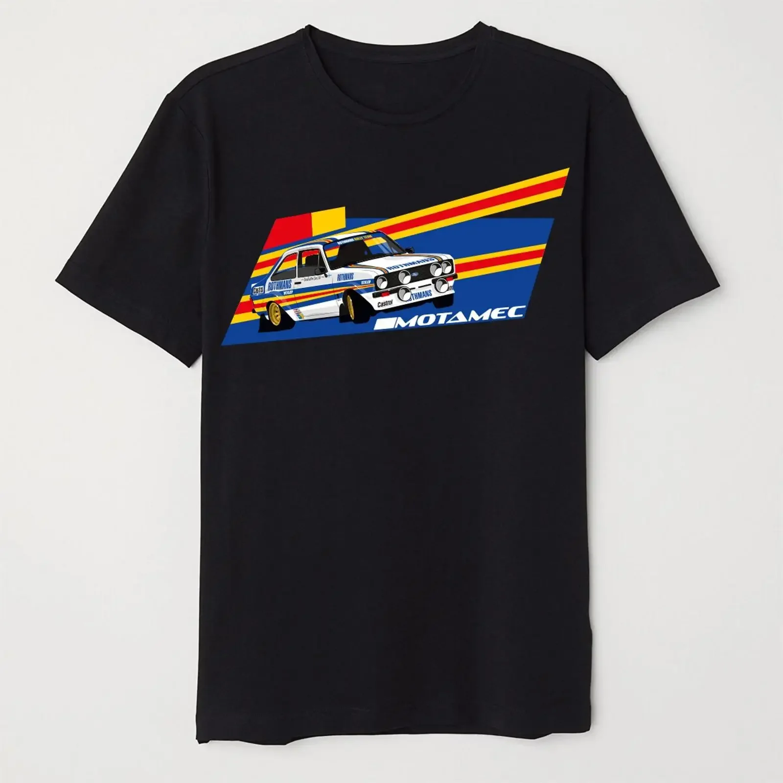 Motamec Escort Mk2 Rothmans Rallye Auto T Shirt Schwarz vintage Washed graphic Stylish Stretched streetwear