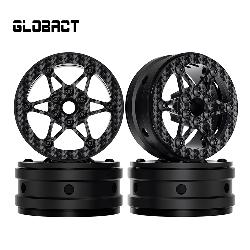 

GLOBACT Carbon Fiber 1.9in Beadlock Wheels For 1/10 RC Crawler Car TRX4 TRX6 Axial SCX10 I II III Capra RC4WD Upgrades Parts