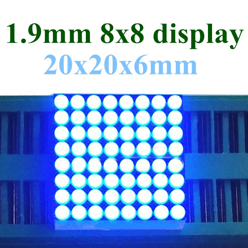 10 Stuks 1.9Mm Blauwe Led Dot Matrix Display 8X8 Gemeenschappelijke Anode 16pin Digitale Buis Van Hoge Kwaliteit