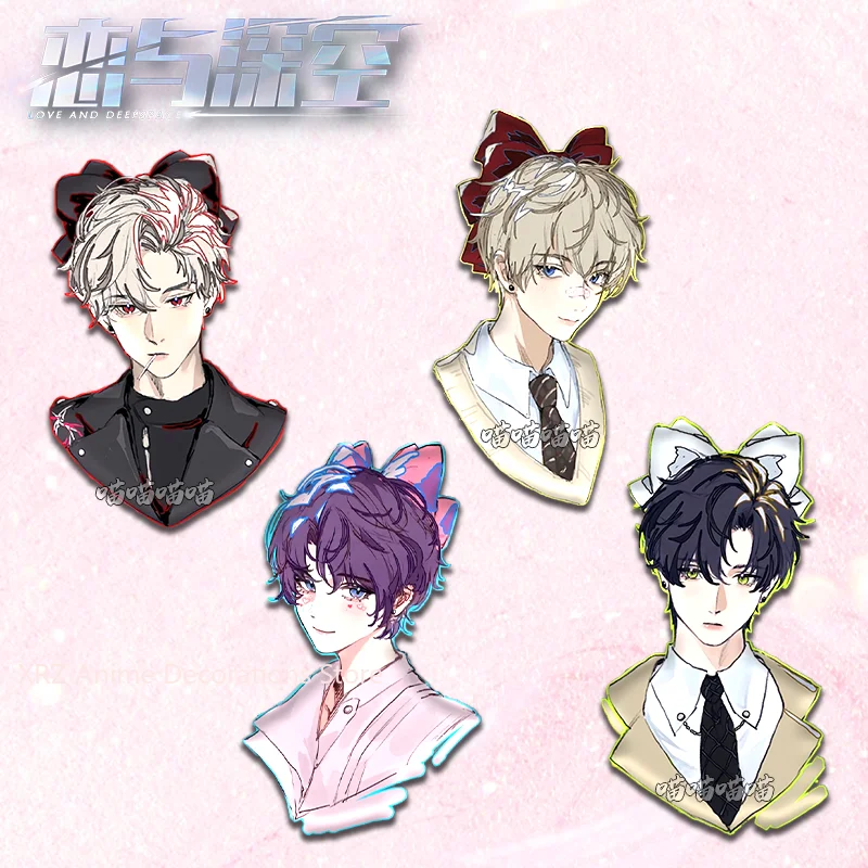 

4pcs Love and Deepspace Zayne Sylus Badges Anime Cute Brooches Lapel Pin DIY Backpack Hat Accessories Collectible Birthday Gifts