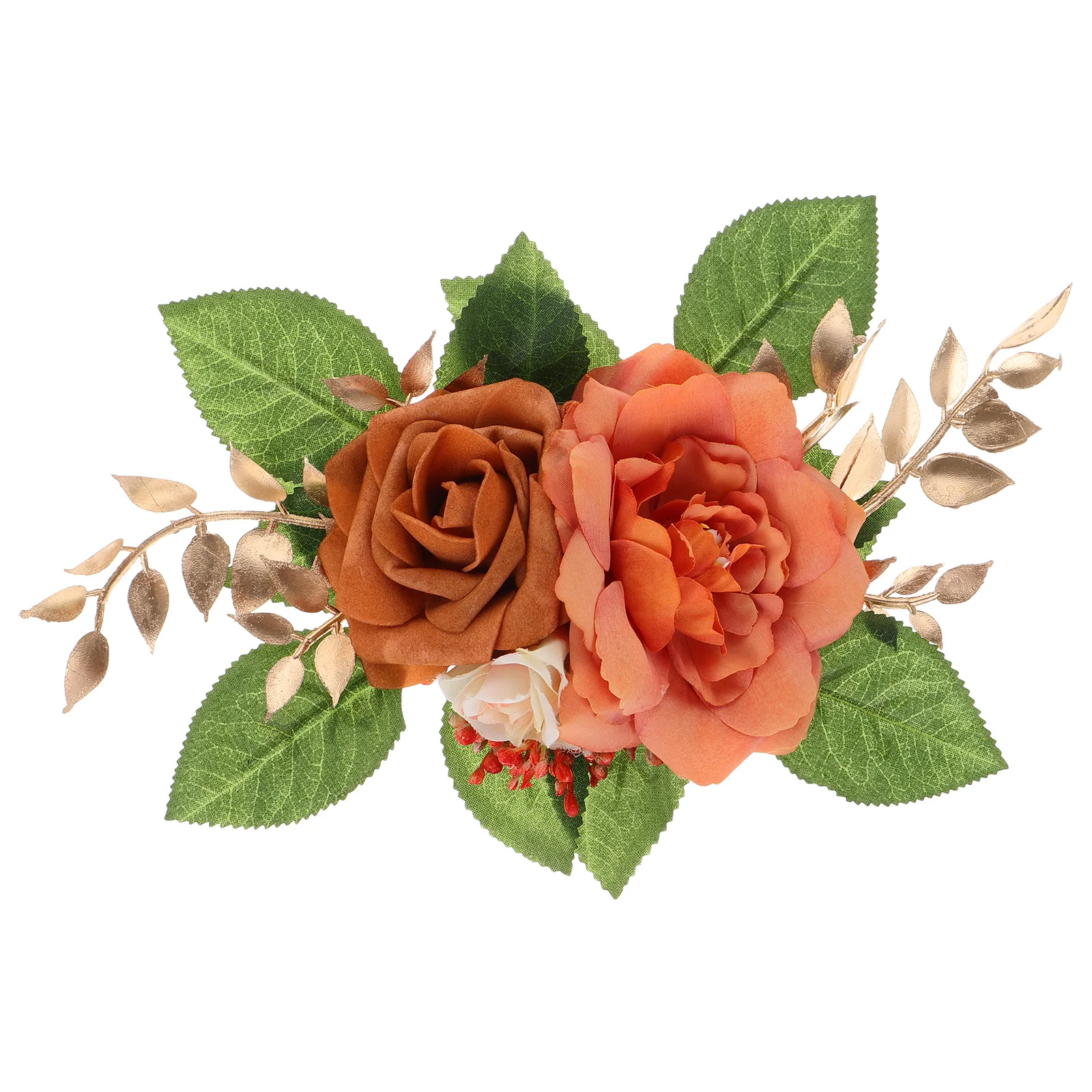 

Burnt Orange Realistic Rose Flower Artificial Rose Silk Fabric for Wedding Fall Party Home Decor Table Centerpiece DIY Crafts