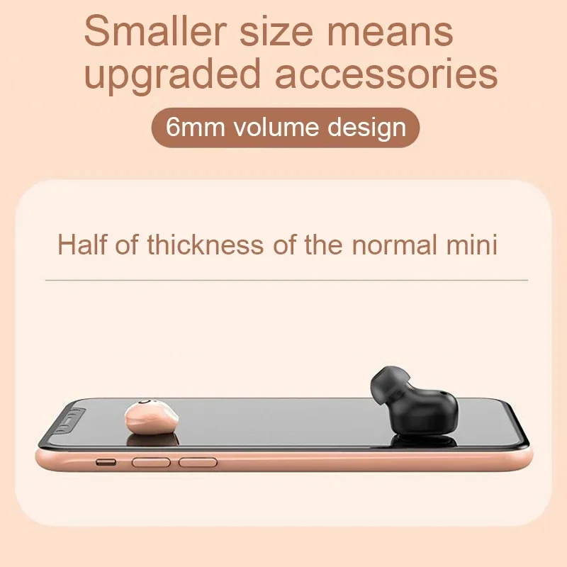 Ultra Mini Invisible Bluetooth Wireless Earbuds Long Battery Life Noise Reduction Low Latency HiFi Stereo for Sleep Sport Game