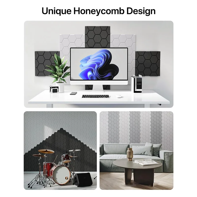

ABJM-15 Pack Soundproof Wall Panels 12X12X0.4Inch Self-Adhesive Sound Absorbing Panel Sound Proof Panels