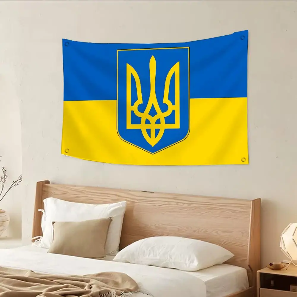 Ukrainian flag Flags flags four rings hanging no edging for indoor use and outdoor decor easy hanging