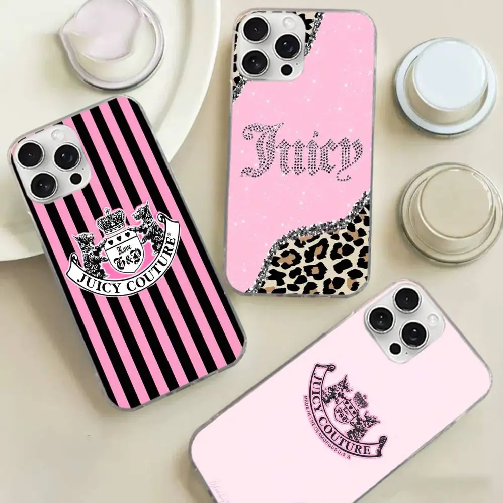

J-Juicys C-Coutures Silver Gradient Pleated Water Ripple Phone Case for IPhone 17 16 15 14 13 12 11 Pro Max