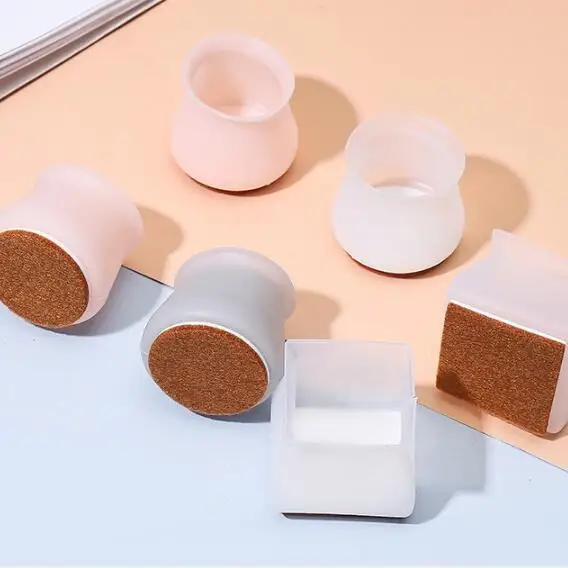 

A2964 Silicone Table Mats with Felt Pad Table and Chair Home Anti-Floor Scratch Cover Sealed Moi Sture-proof Mouthparts