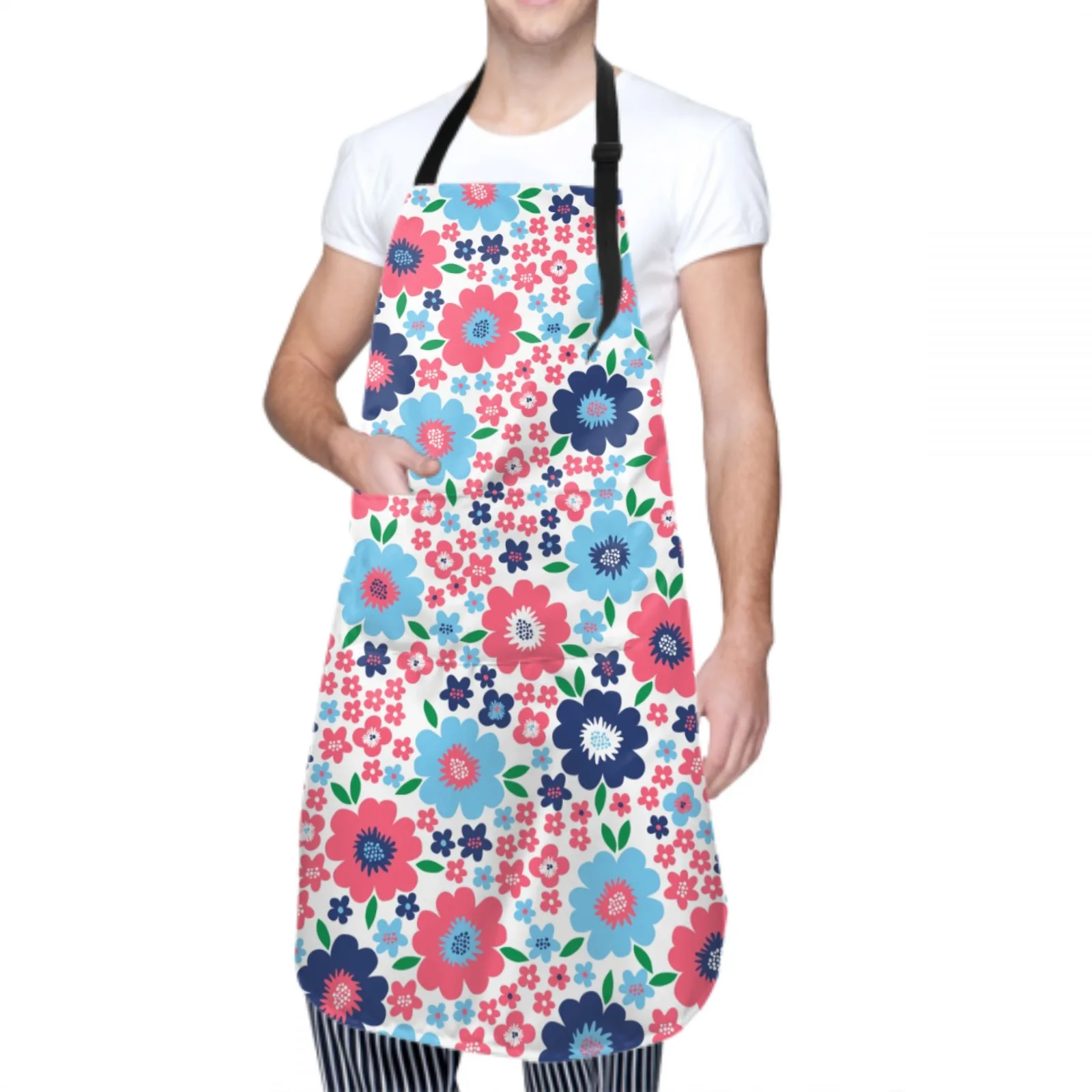 Summer Waterproof Apron with 2 Pockets Kitchen Chef Apron Apron for Hair Brushing Cooking Baking Painting Gardening