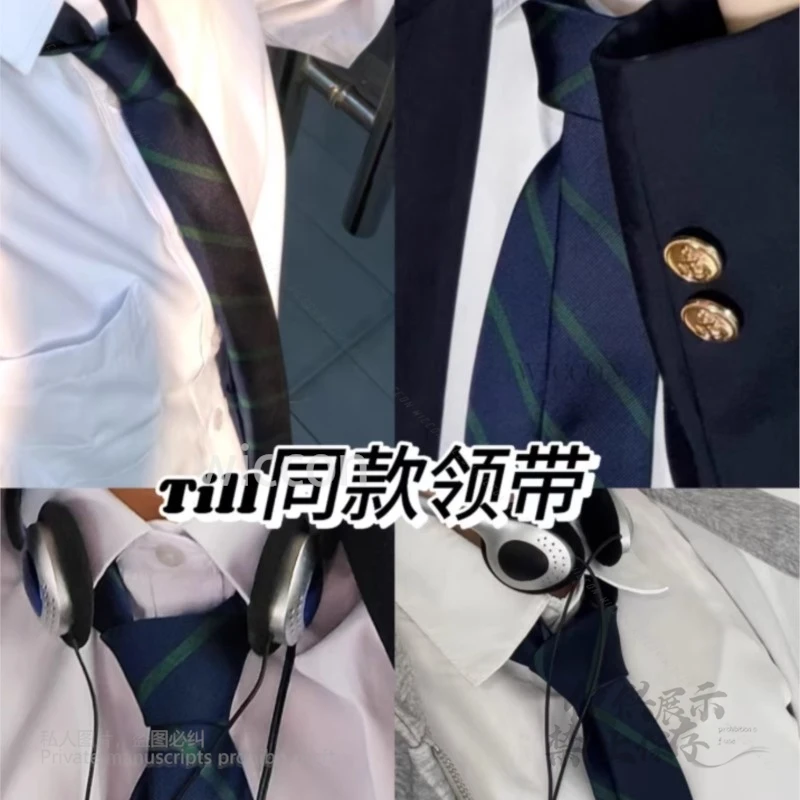 Anime Alien Stage Till Cosplay Tie Costume Bow Tie DK Y2K School Uniform Shirt Neck Tie Accessories Props Unisex Halloween Party