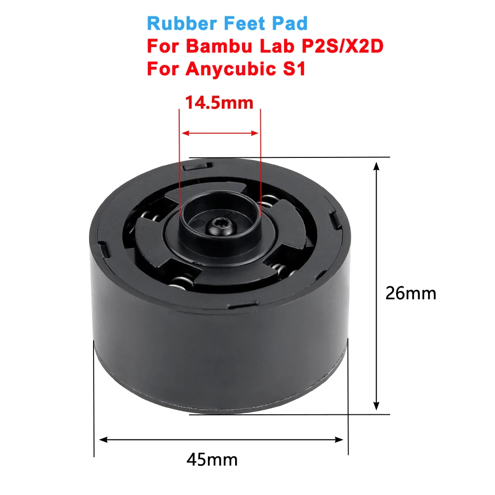 Gummifüße für Bambu Lab X1 P1 P1S P2S X2D, für Anycubic S1, für Snapmaker U1, Anti-Vibration, Anti-Rutsch, Anti-Schock, staubdicht – Detail 8