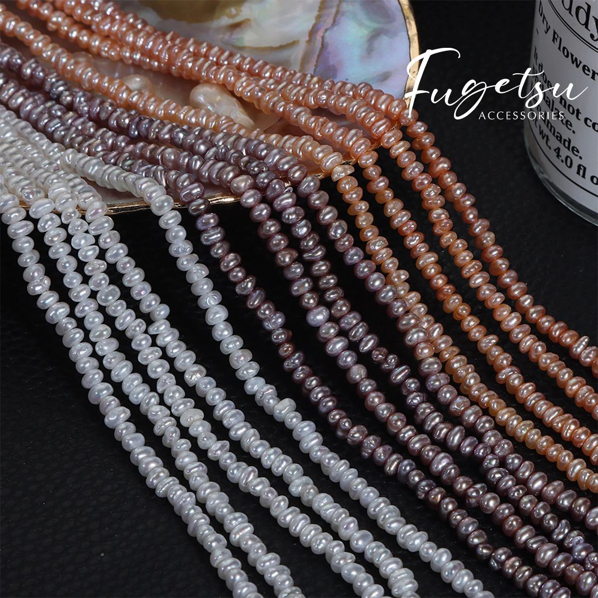 AAAA High Luster Flat Pearl Natural Freshwater Pearl 100% Real Beads 3-4mm Charms for DIY Women Men Necklace Jewelry Making