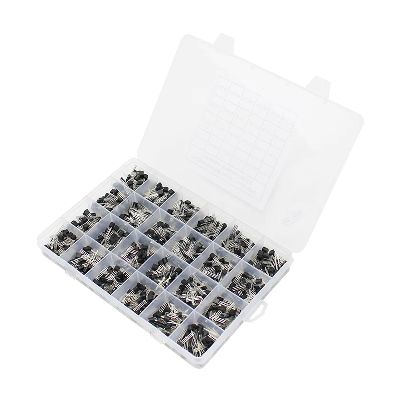 200-900PCS TO-92 Transistor Kit Sortiment Box BC547 BC327 BC337 2N2222 3904 3906 C945 PNP/NPN Transistoren Set Elektronik Kit