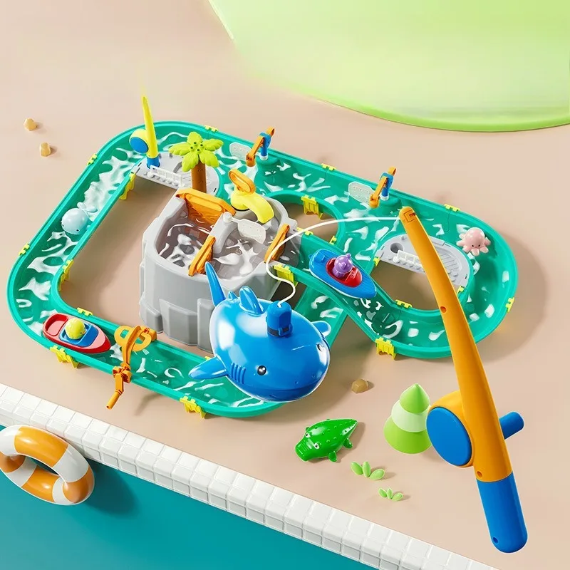 Mesa de água infantil com capa, conjunto de brinquedos para brincar ao ar livre para crianças de 3 a 5 anos 4-8 para jardim externo, piscina de praia