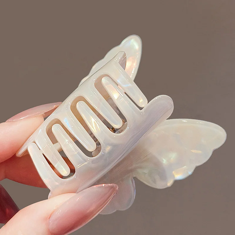 Neue Farbverlauf Schmetterling Haar Klaue Acetat Krabben Haar Clip Sommer Süße Prinzessin Shark Clip Für Frauen Mädchen Haarnadel Haar Zubehör – Detail 3
