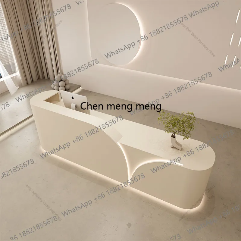 

Nordic Cream Style Cashier Counter Simple Modern Clothing Store Bar Counter Creative Design Office Furniture