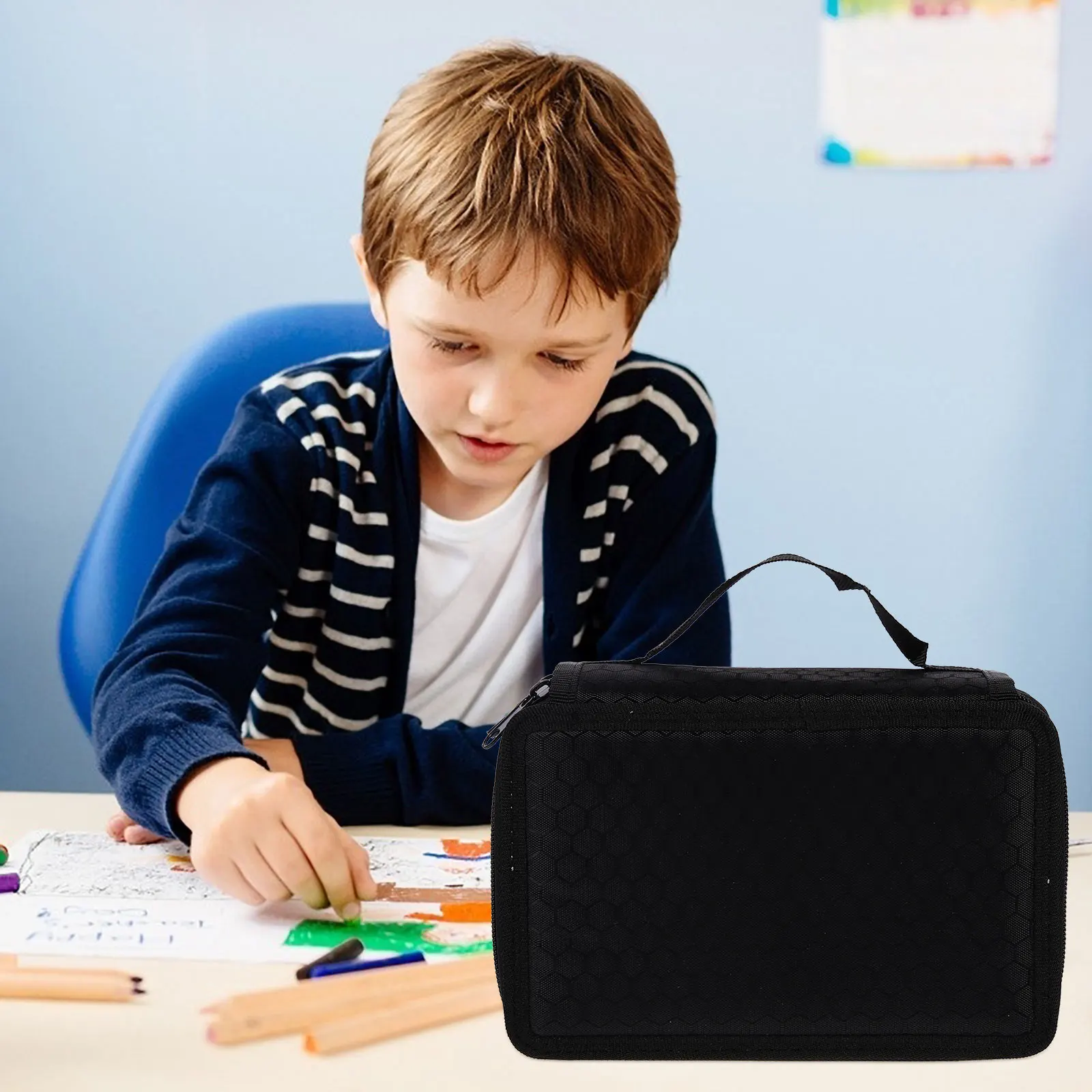 

Pencil Case Large Capacity Multi Layer Oxford Cloth Wear Resist Portable ganizer Colored Pencil Bag Drawing Pen Storage School