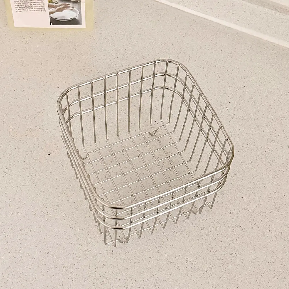 

Stainless Steel Storage Basket Large Kitchen Wire Fruit Baskets Black Metal Vegetable Egg Holder Countertop Food Organizer 304