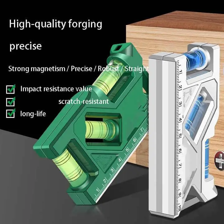 Mini-Magnet-Taschen-Füllstandsanzeige – hochpräzises tragbares Zuhause für horizontale/vertikale Messung mit metrischem Winkelmesser