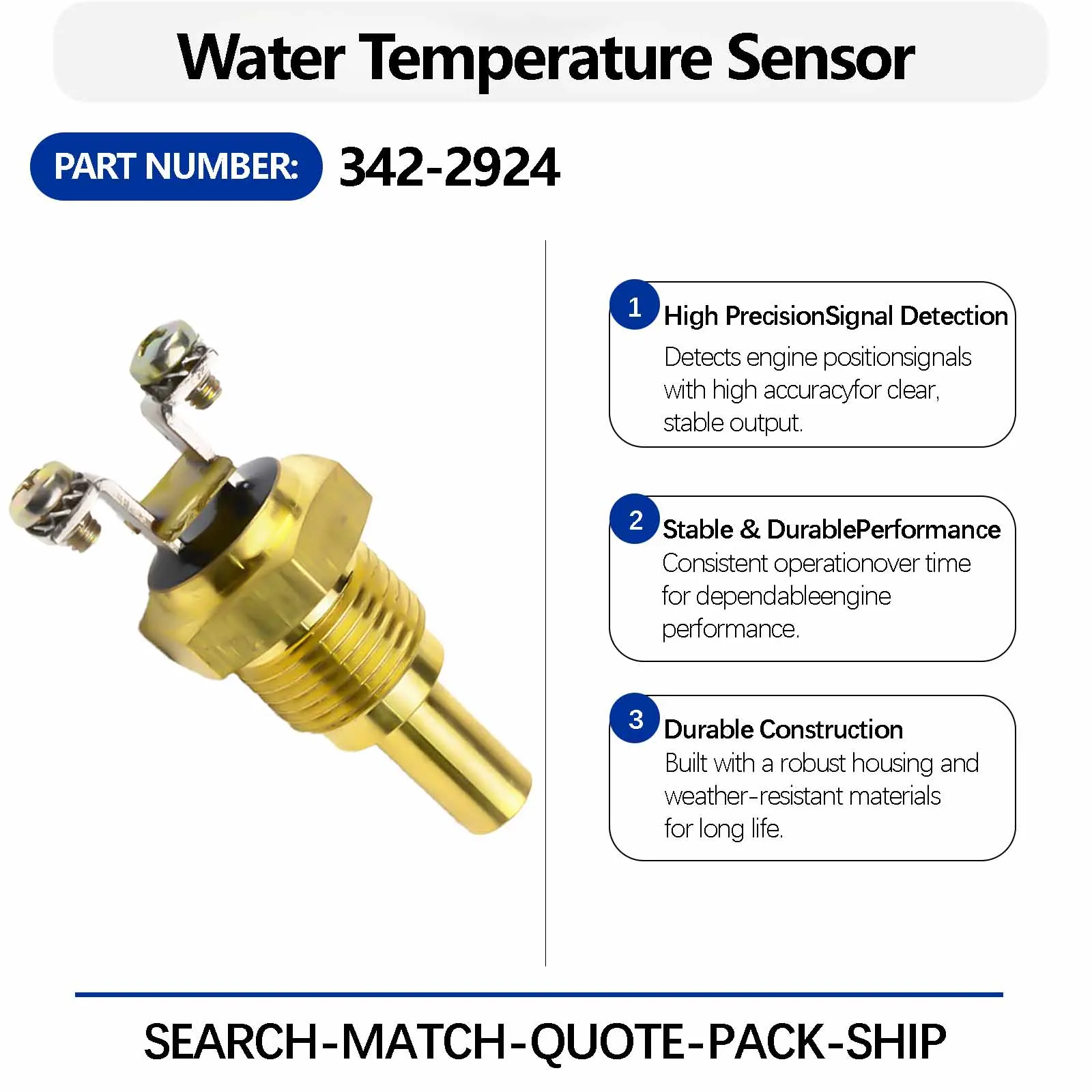 Water Temperature Sensor HM-A40026 4I5394 342-2924 For Caterpillar E320C E320B E330C Excavators