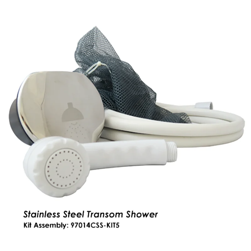 

Stainless Steel Transom Shower Kit With 8' Nylon Hose For Marine Boat Yacht RV