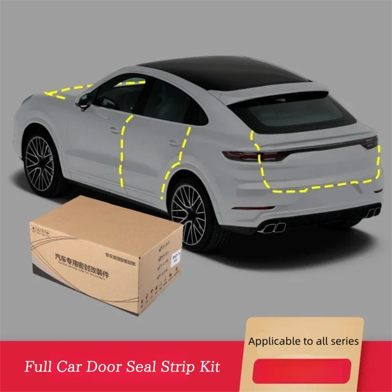 

For Porsche Macan Cayenne Panamera 911 718 Car Door Seal Strip Kit, Full Body Weather Stripping, Sound Deadening Noise Reduction