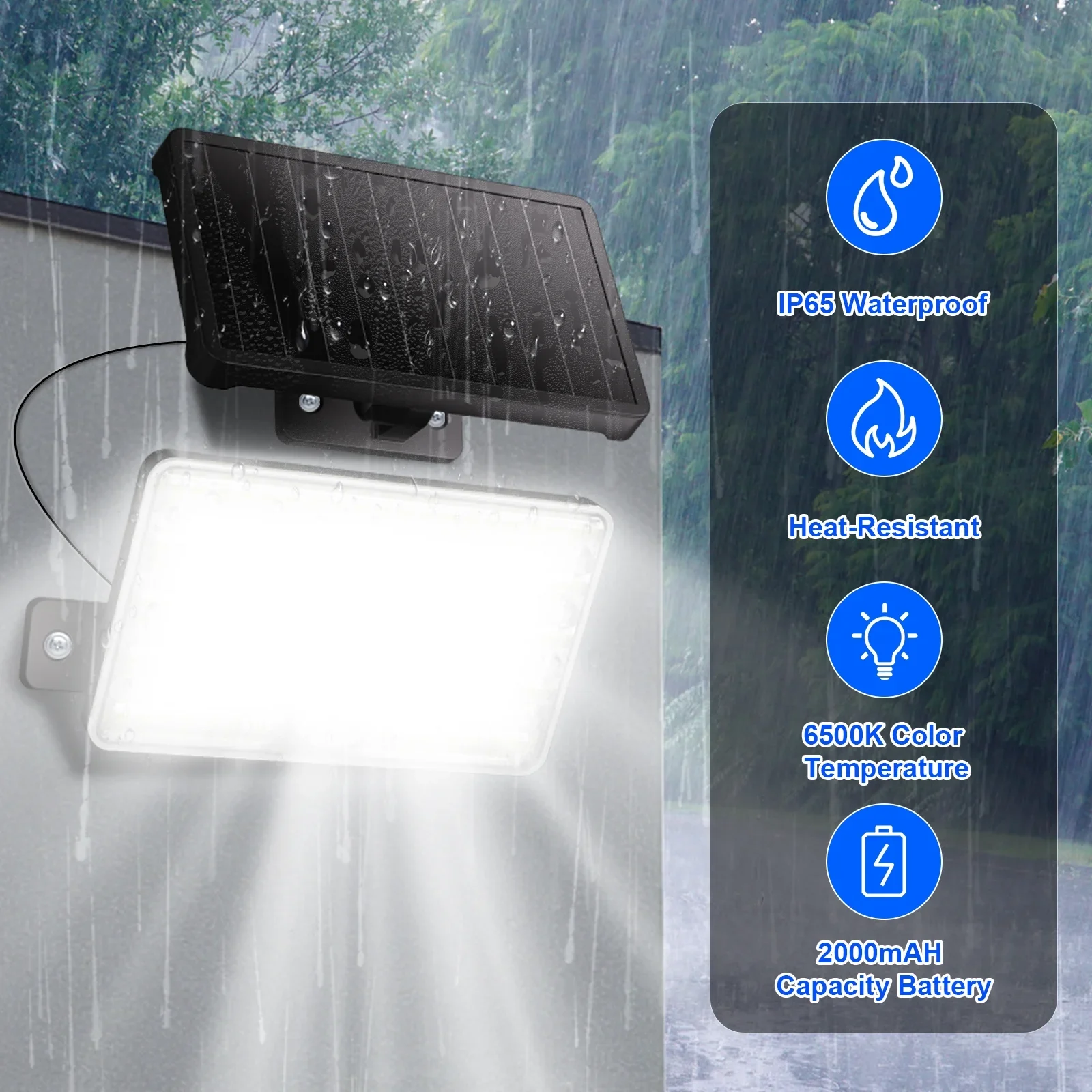 Solar Outdoor Lights - LED Motion Sensor Light with Remote Waterproof Security Flood Light for Patio Garage Porch Yard