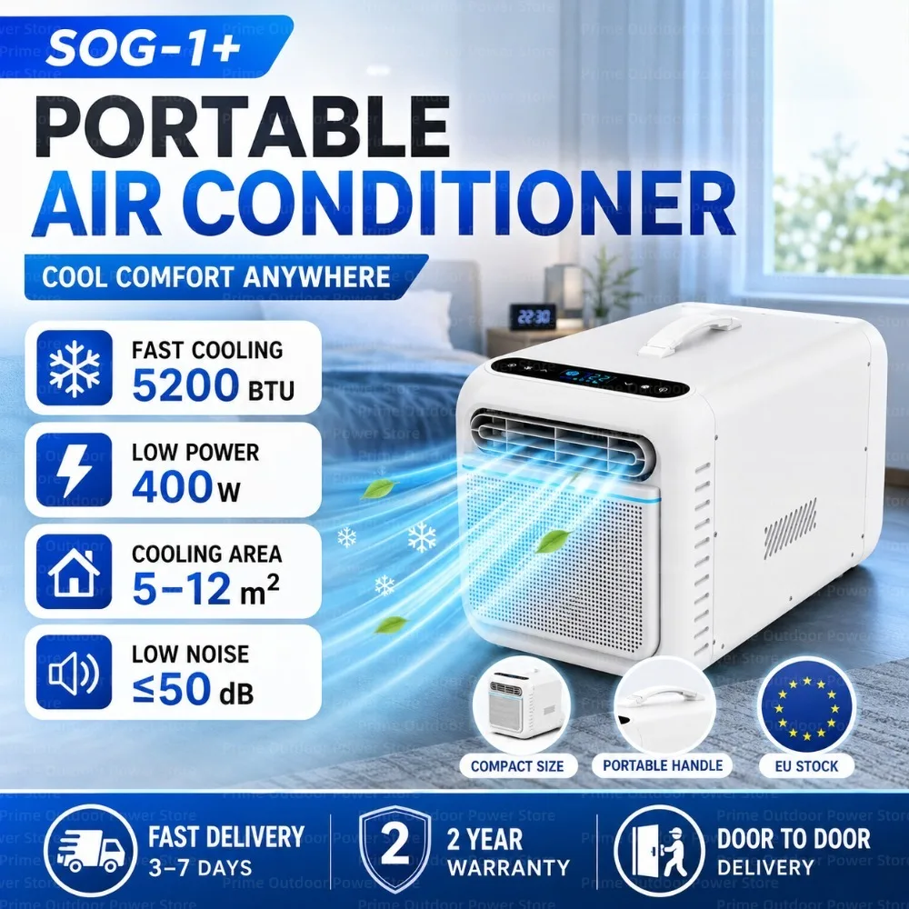 Climatiseur portable SOG-1+, 5200 BTU, 400 W, faible consommation, climatiseur mobile, refroidisseur d'air portable pour le camping, les camping-cars, les petites pièces (8-10 personnes) ㎡ 1 Climatiseur portable SOG-1+, 5200 BTU, 400 W, faible consommation, climatiseur mobile, refroidisseur d'air portable pour le camping, les camping-cars, les petites pièces (8-10 personnes) ㎡ 1