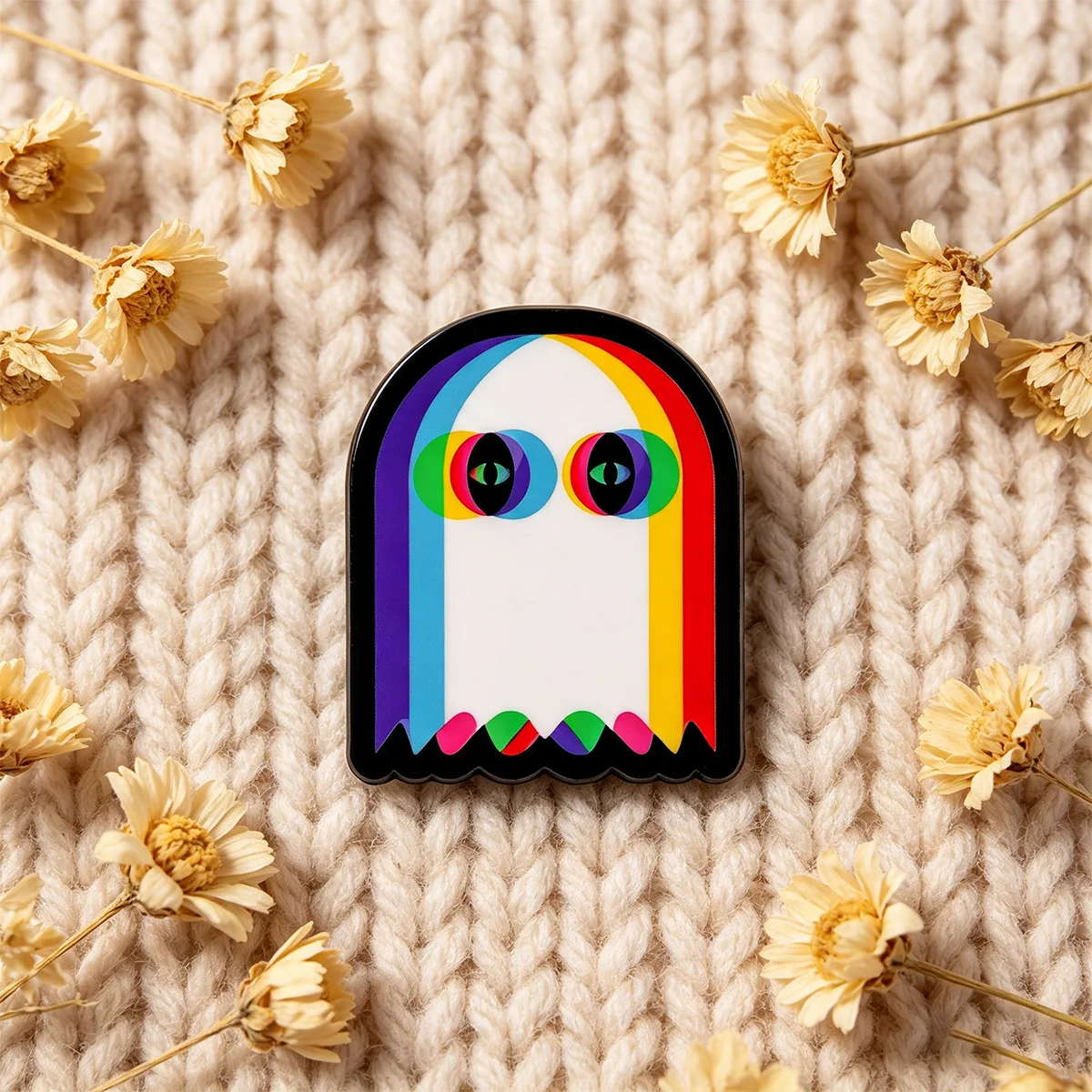 9-teiliges Set Regenbogenfarbener Geometrischer Geister-Emaille-Pins Bunte Metallbroschen Abzeichen Kleidung Rucksack Deko Accessoires Geschenk – Detail 5
