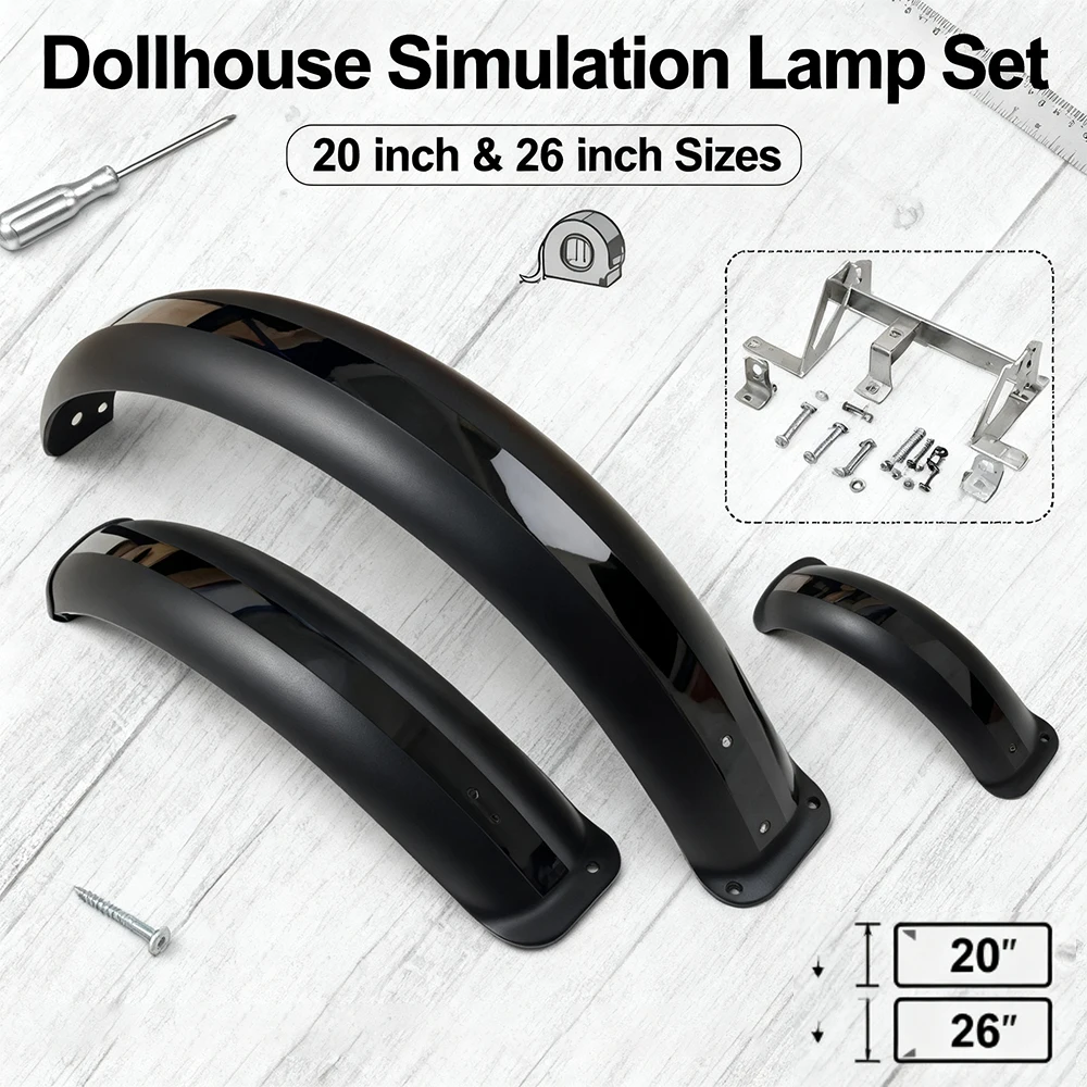 

1 пара передних и задних крыльев для велосипеда — регулируемый черный брызговик для горных и пляжных велосипедов, необходимые детали для велосипеда