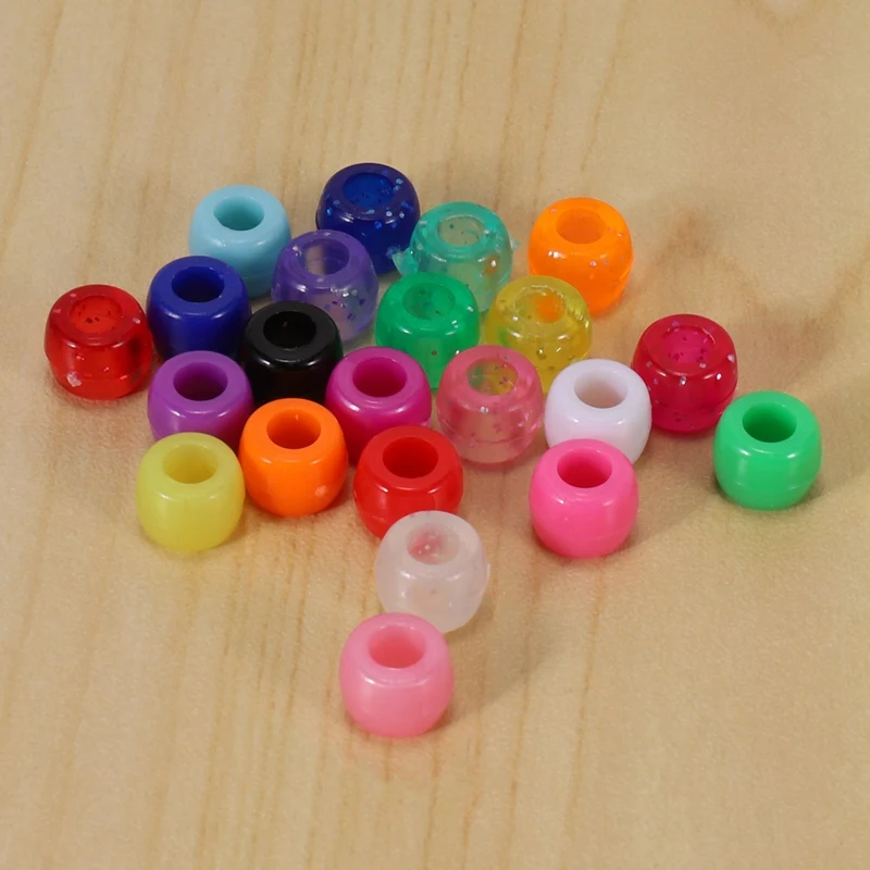 Pony Beads, 1,900 Pcs 9Mm Pony Beads Set In 24 Colors With Elastic String For Bracelet Jewelry Making