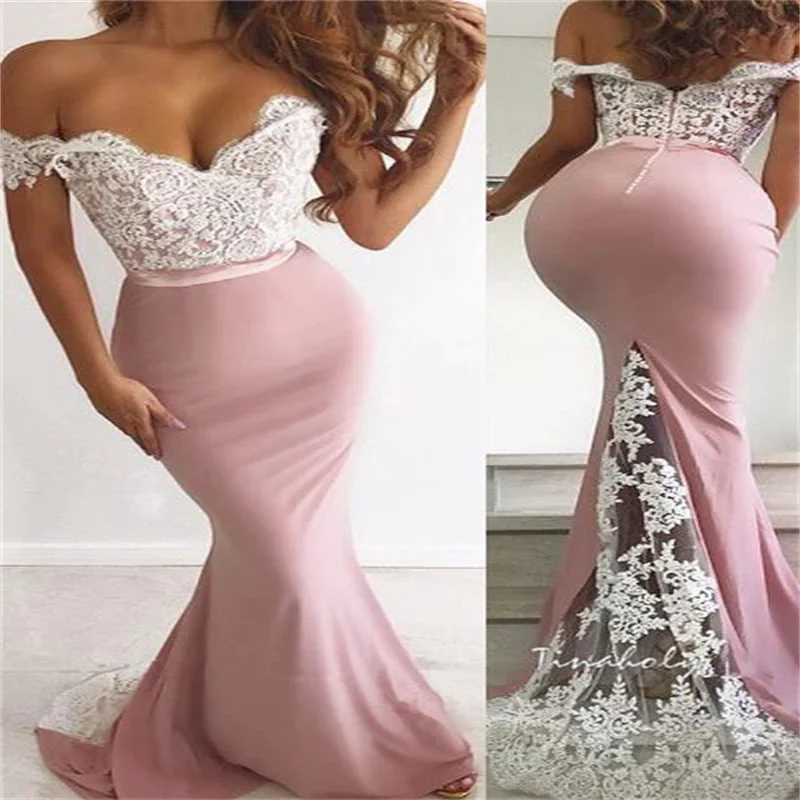 

Pink Dresses for Special Occasions Off the Shoulder Evening Dresses Woman Mermaid Long Elegant Party Dresses 2024 Hottest