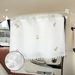 Car sunshade side window all cotton embroidered Bear Baby curtain suction cup summer sun insulation window