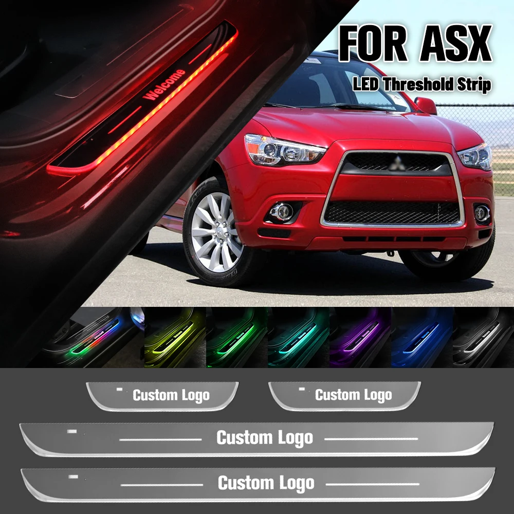 

For Mitsubishi ASX 2010-2022 Car Door Sill Light Customized Logo LED 2017 2019 2020 Welcome Threshold Pedal Lamp Accessories