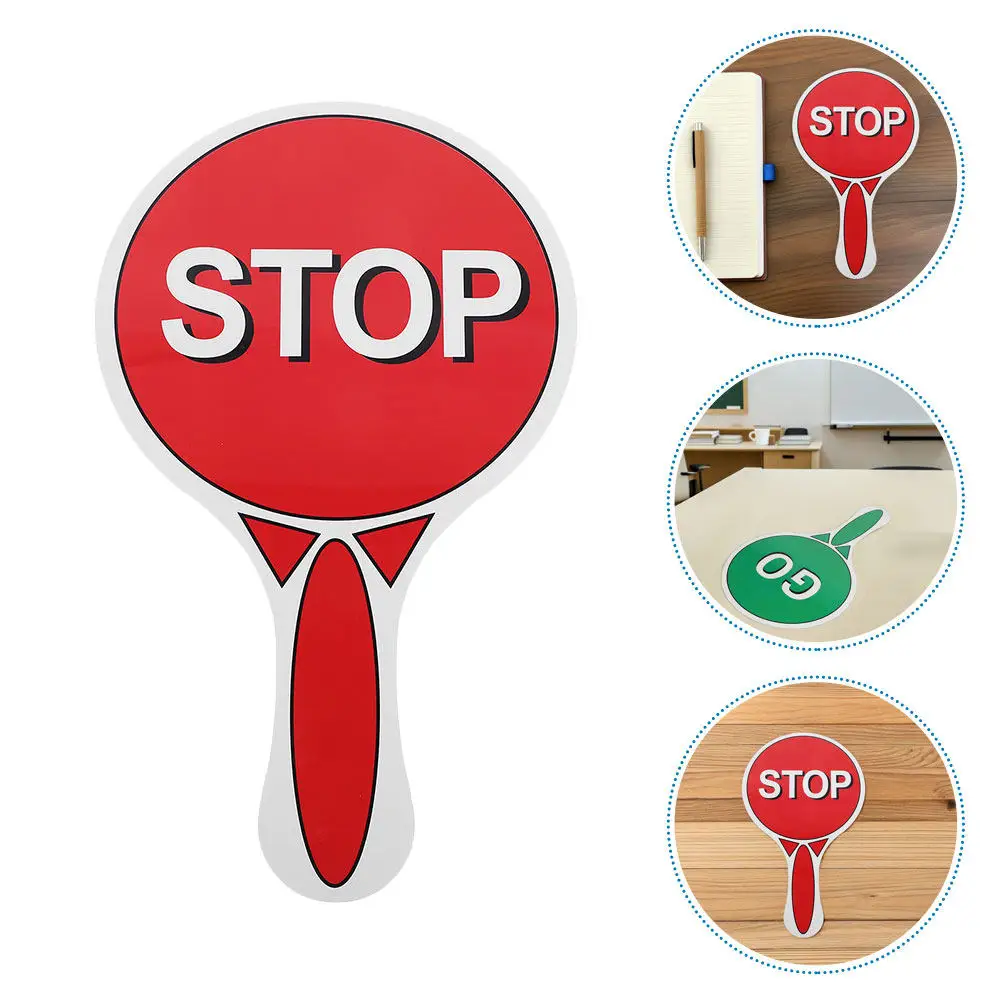 5Pcs Handheld Traffic Safety Signs Set Double Sided Display Red Green Classroom Interactive Learning Outdoor
