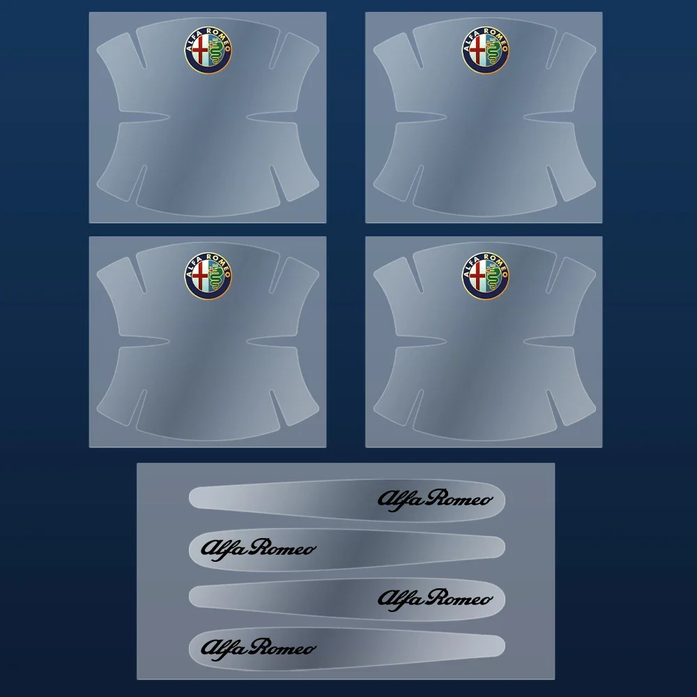 Hub Caps 4/8pcs Car Door Handle Cup Anti-scratch Sticker Protection Film For Alfa Romeo 159 147 156 166 164 Stelvio Giulietta Mi