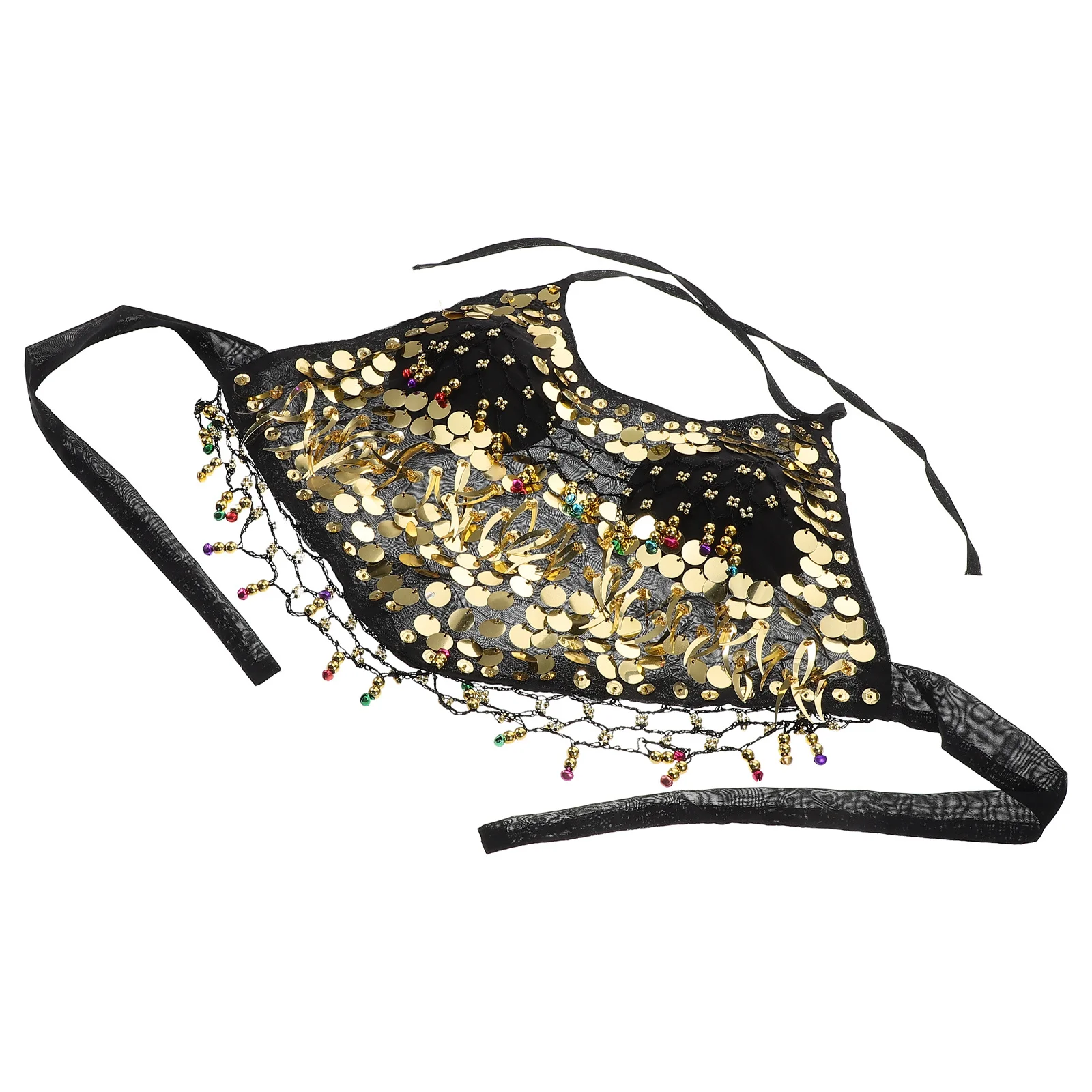 الترتر الرقص الشرقي الأعلى لون نابض بالحياة النساء مهرجان زي القبلية الصدرية الزي هامش أداء الرقص الملابس #1