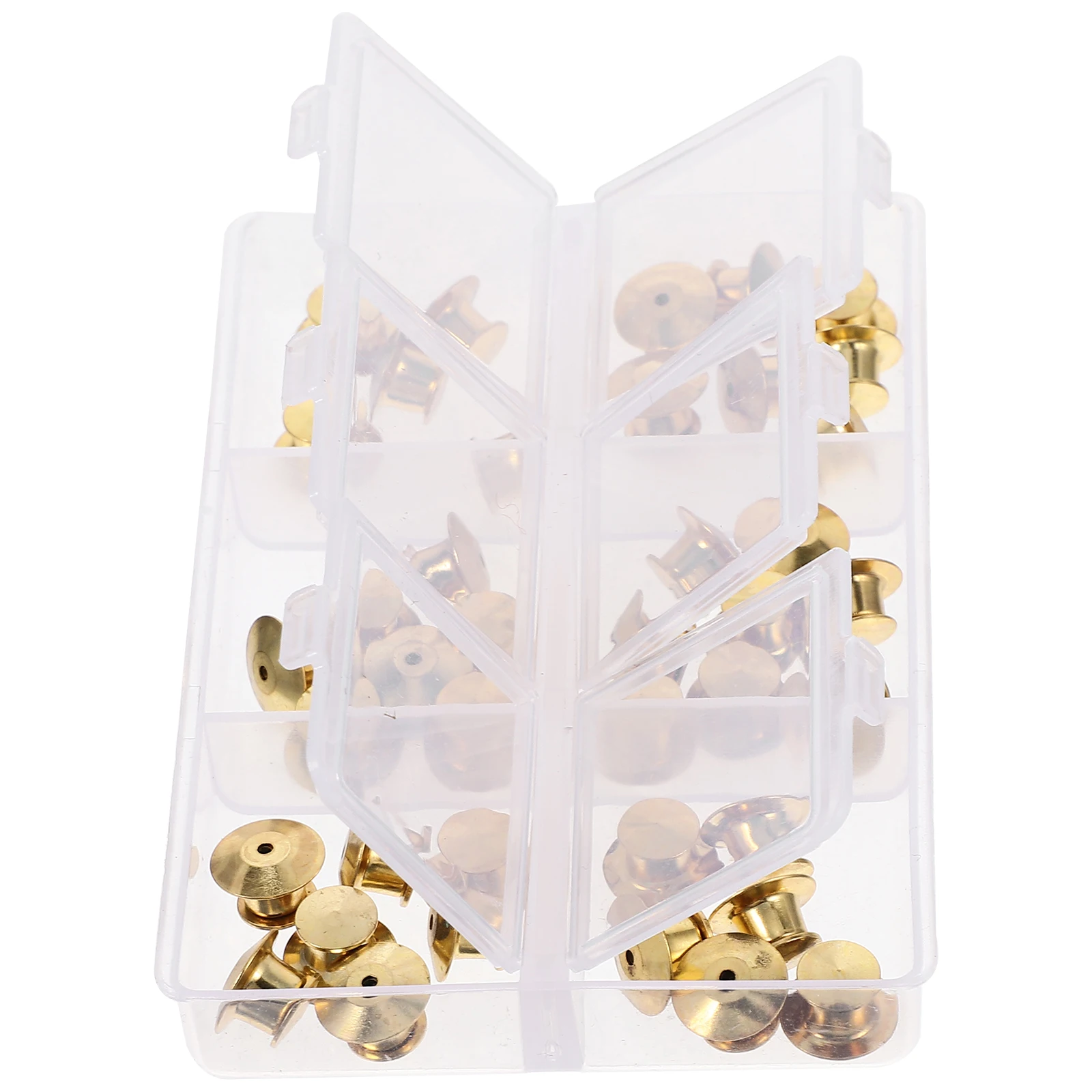 

1 Box Alloy Enamel Lapel Pin Backs Flat Round Clasp Locking Pin Safety Replacement Brooch Badge Clutch Backs Metal Keepers Daily