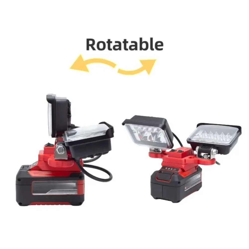 56W Wireless Portable LED Work Light For Ozito Einhell 18V Battery Tool Floodlight Flashlight With USB And C-type Charging Port