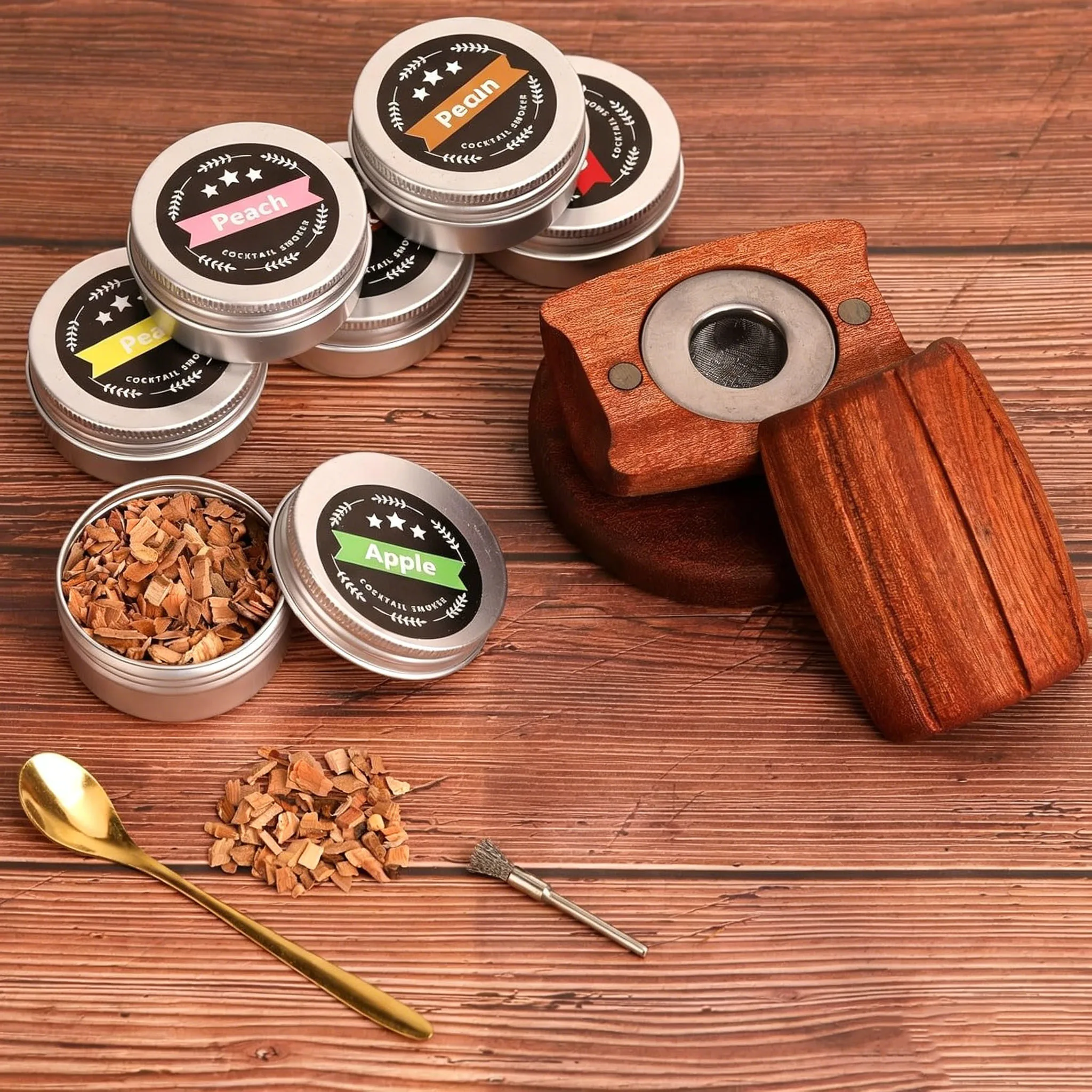 Whiskey Smoker Kit With 6 Flavors Wood Chips Old Fashioned Cocktail Infuser Whisky Barrel Tool Set For Bourbon Gifts Home Bar