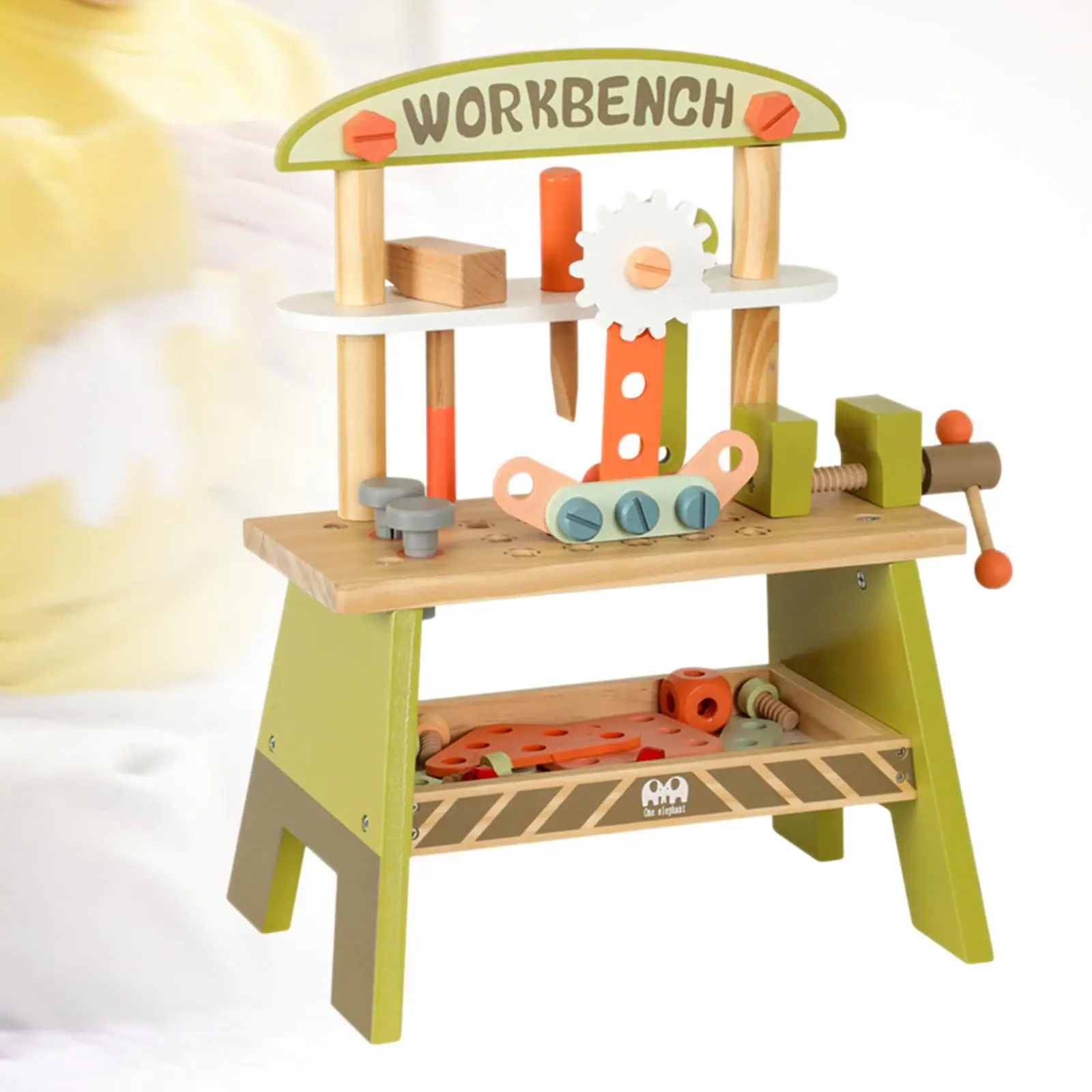 Kid's Wooden Tool Bench Toy Playset Simulation Workshop Hand Tool Pretend Play