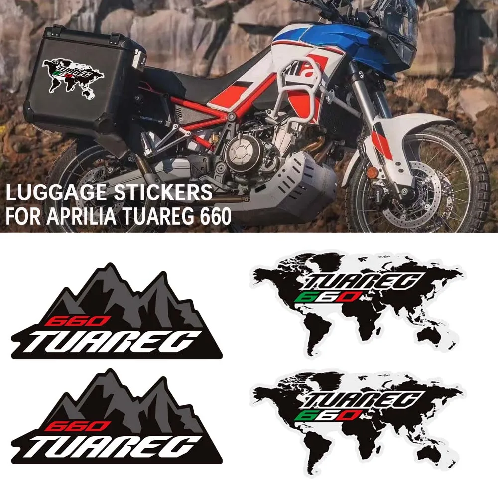 

Motorcycle Accessories For Aprilia Tuareg 660 RALLY Adventure Trunk Luggage Panniers Aluminium Top Box Stickers Decals 2022-2026