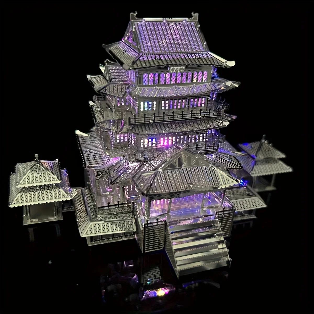 No-Glue Metal Puzzle Assembly Toy Castle Model 3D Three-Dimensional Game Puzzle Creative Toy Ancient Architecture House Model