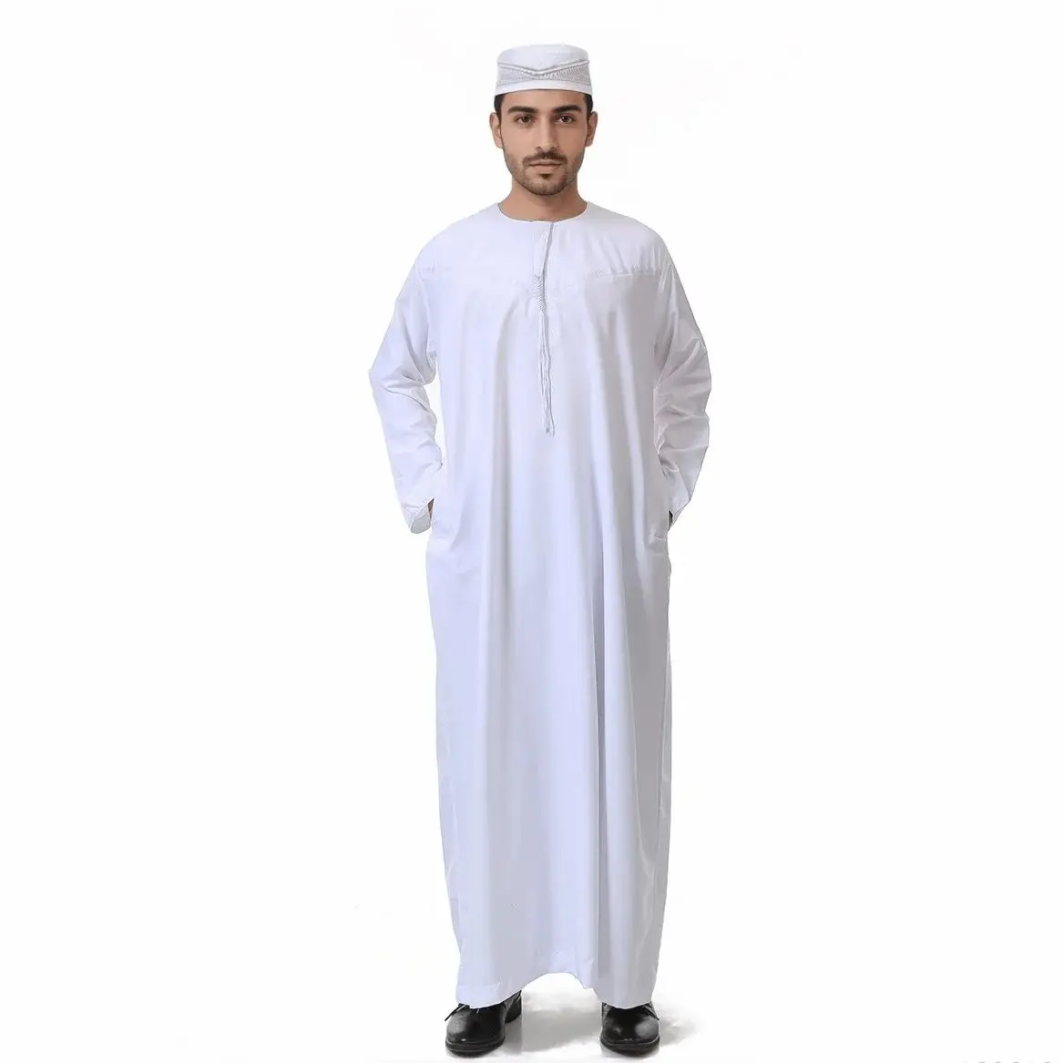 Muslim Men's Clothes Omani RobeThobe Islamic Abaya Dress Dubai Robes Middle East Kaftan Saudi Arab Caftans