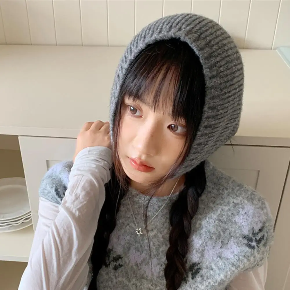 Trójkątna apaszka do włosów, jednolity kolor, sweter, czapka, dziergana apaszka trójkątna, wielofunkcyjna, ręcznie robiona na szydełku opaska na głowę DIY