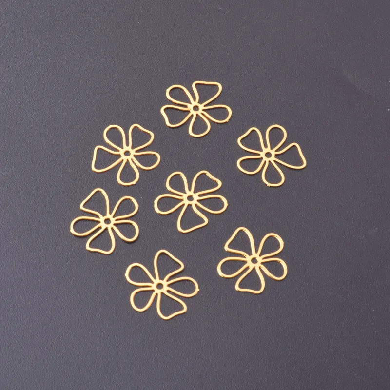 50 Stück Ac12657 20mm Bunte Blumen Filigran Anhänger Verbinder Hohlanhänger DIY Schmuckherstellung – Detail 6