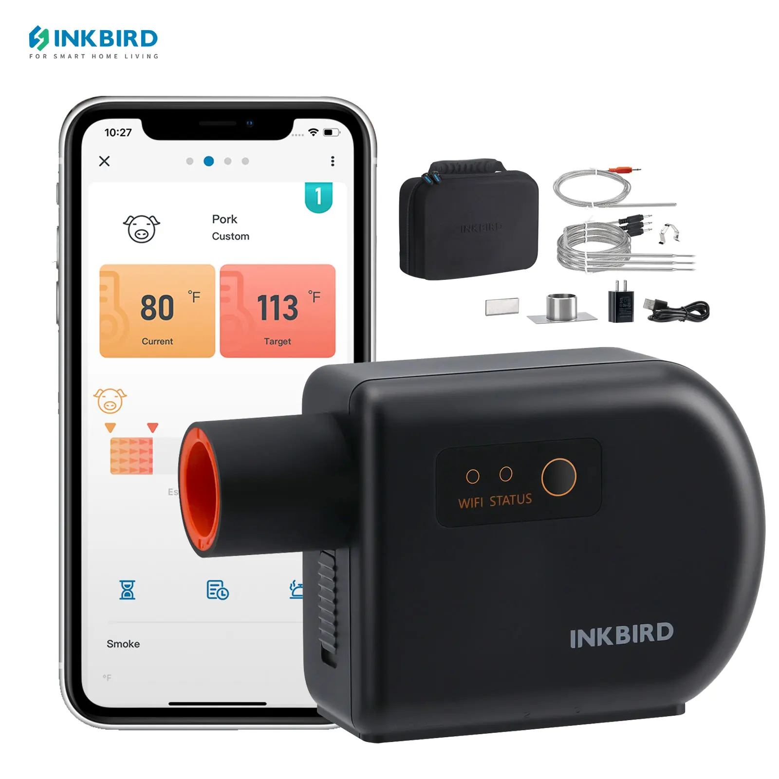 INKBIRD regulator temperatury piekarnika WiFi Bluetooth automatyczny palacz do dużego zielonego jajka, Kamado Joe, Primo, Vision Grill, Akorn Kamado