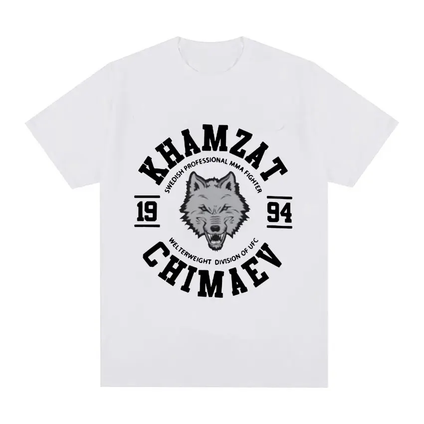 Khamzat Chimaev Fighter Print Tee Shirt High Quality Cotton Short Sleeve T-shirt Streetwear Men's Harajuku Gothic Casual T Shirt