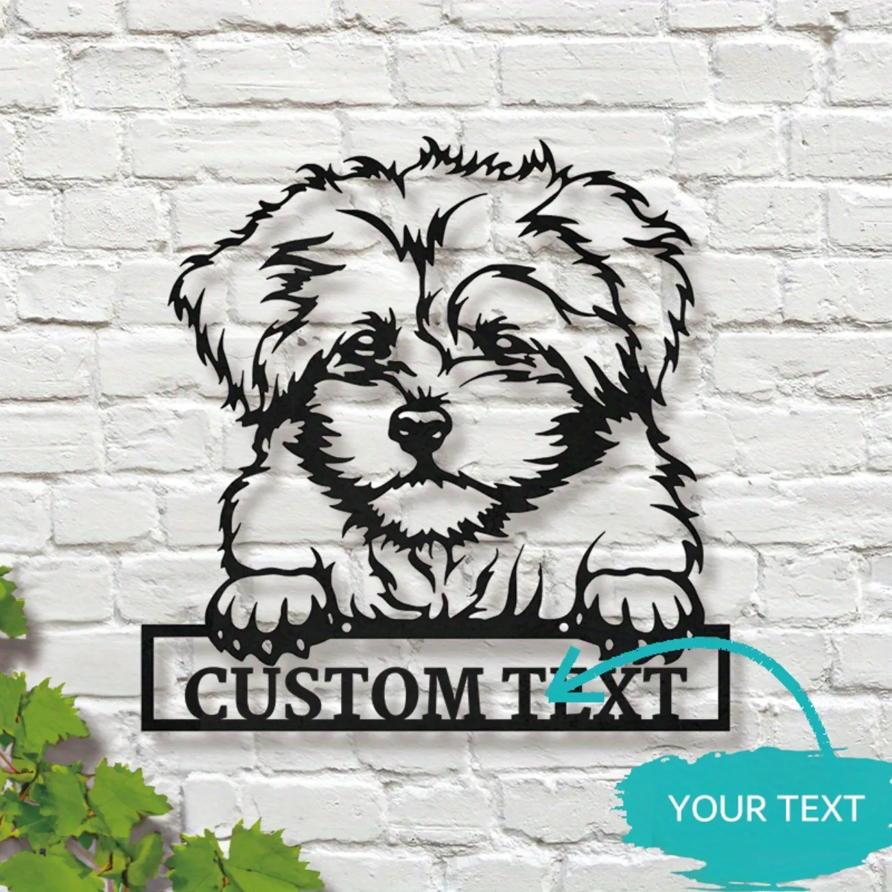 Benutzerdefiniertes Bolonka Zwetna Hund Metall-Namensschild – exquisit anpassbar, Kunst zum Aufhängen an der Wand im klassischen Stil.