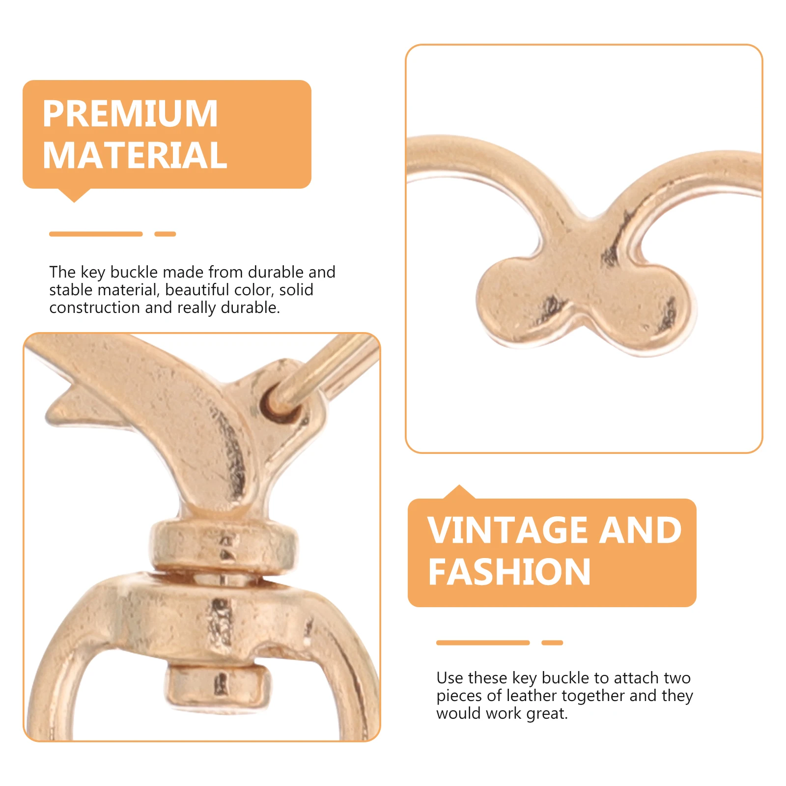

6pcs Rotatable Metal Key Buckles Durable Rings For Purse Bag Fastener Handbag Hardware Accessories Luggage Straps Decorative