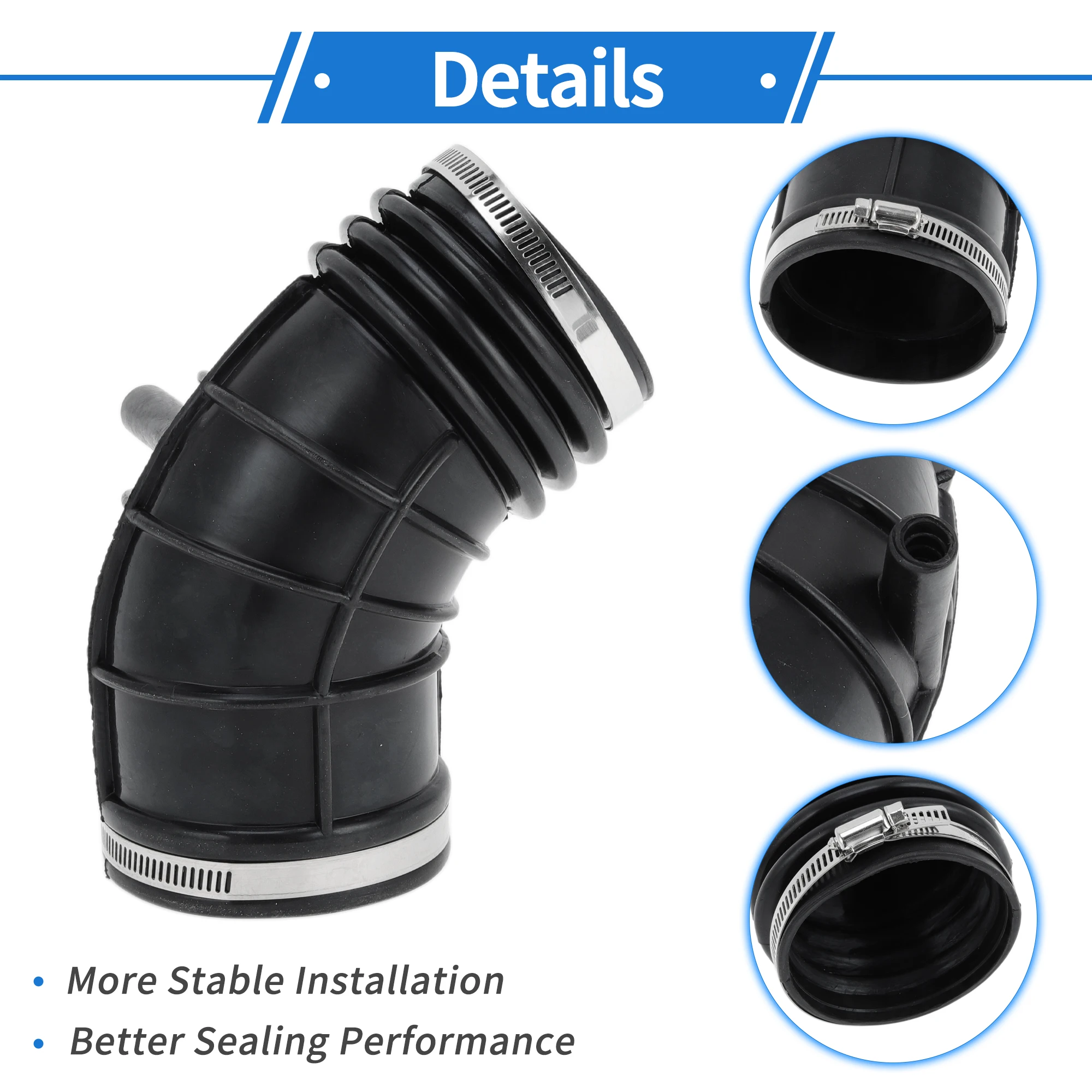 خرطوم دخول هواء المحرك UXCELL مع مشابك لسيارات BMW E46 E39 2001-2005 رقم 13541438761 1 قطعة