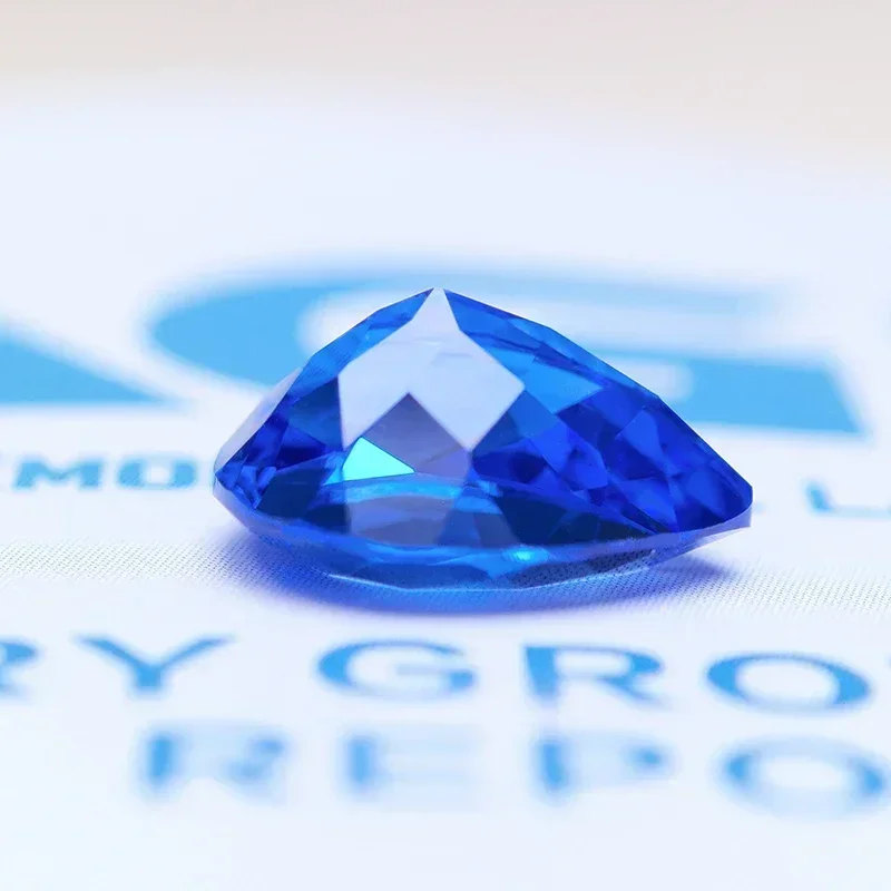 Lab Grown Cobalt Spinel Pear Shaped Blue Demon Color VVS1 Charms Diy Jewel Making Materials Selectable  AGL Certificate